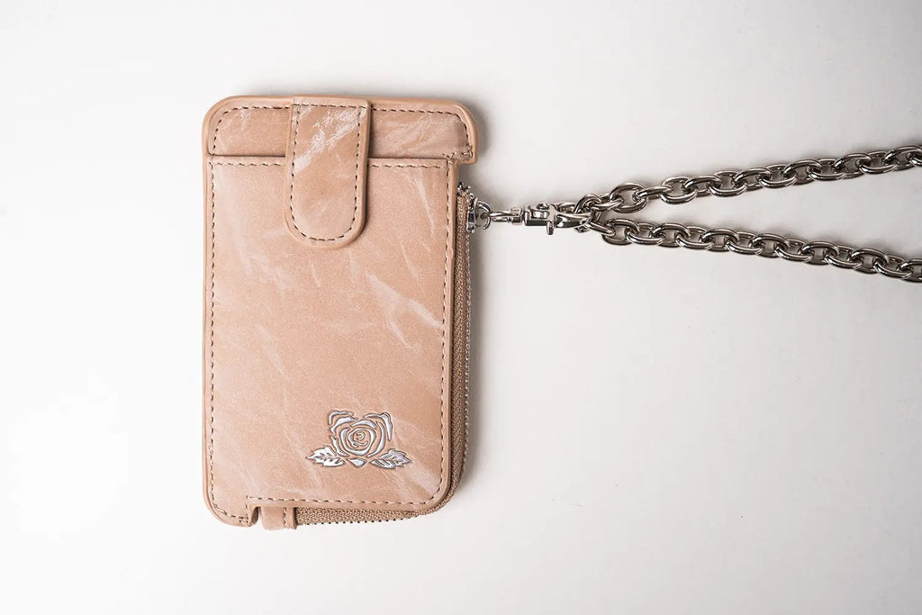 cla rose magnetic bag porta tessere con catena