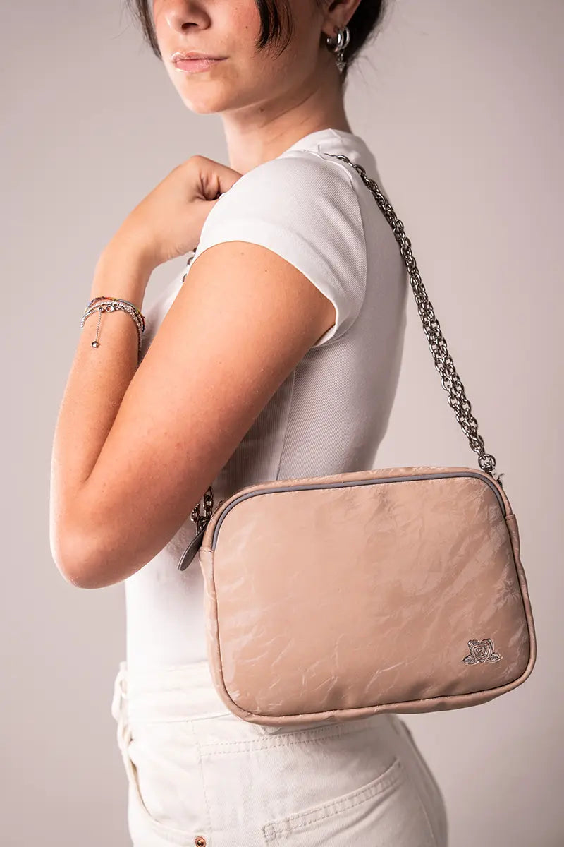 cla rose magnetic bag sabbia borsa a tracolla con catena