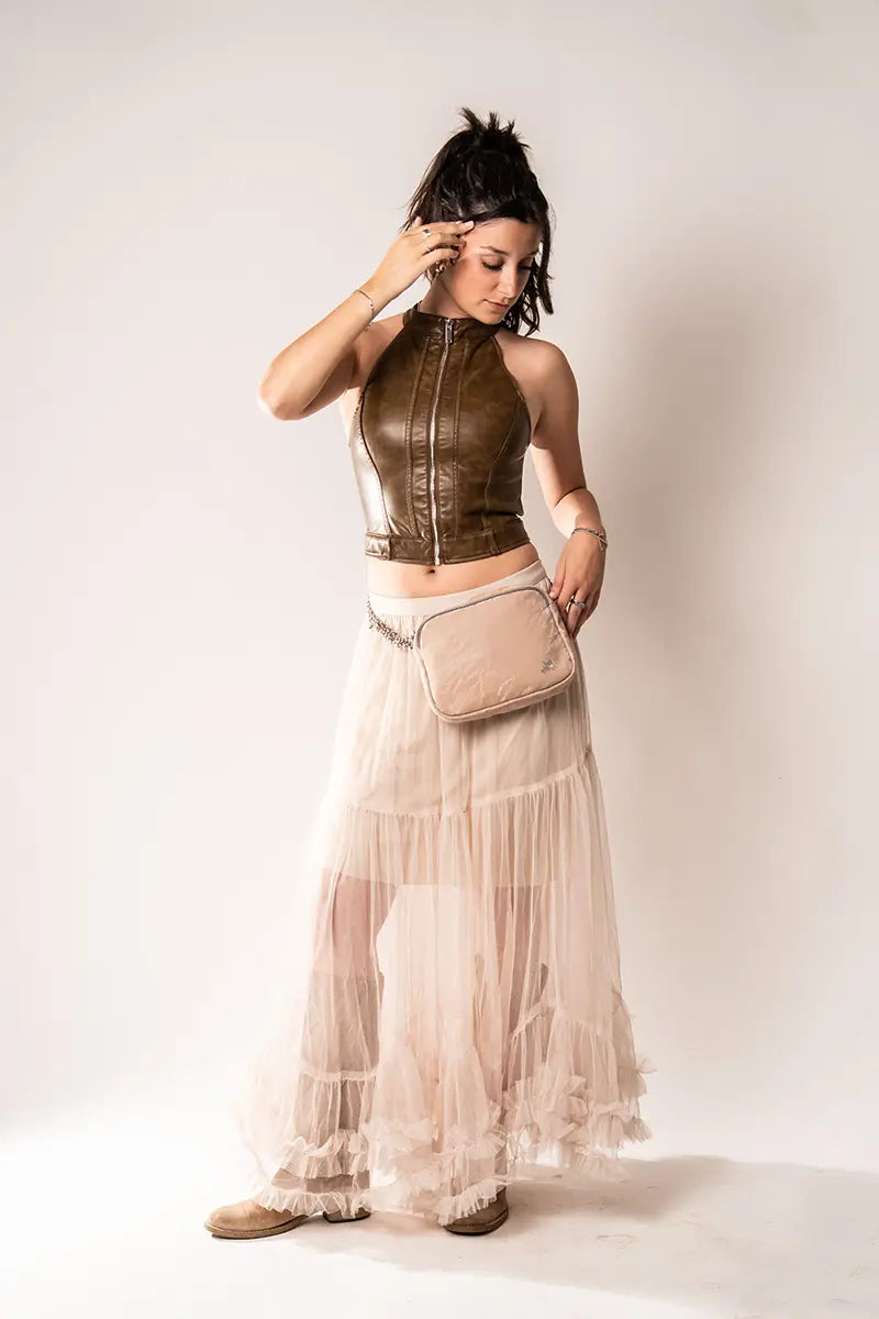 cla rose magnetic bag sabbia marsupio con catena