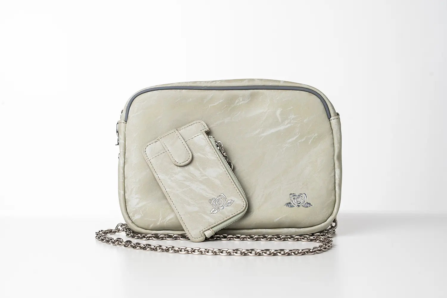 cla rose magnetic bag verde salvia con portamonete