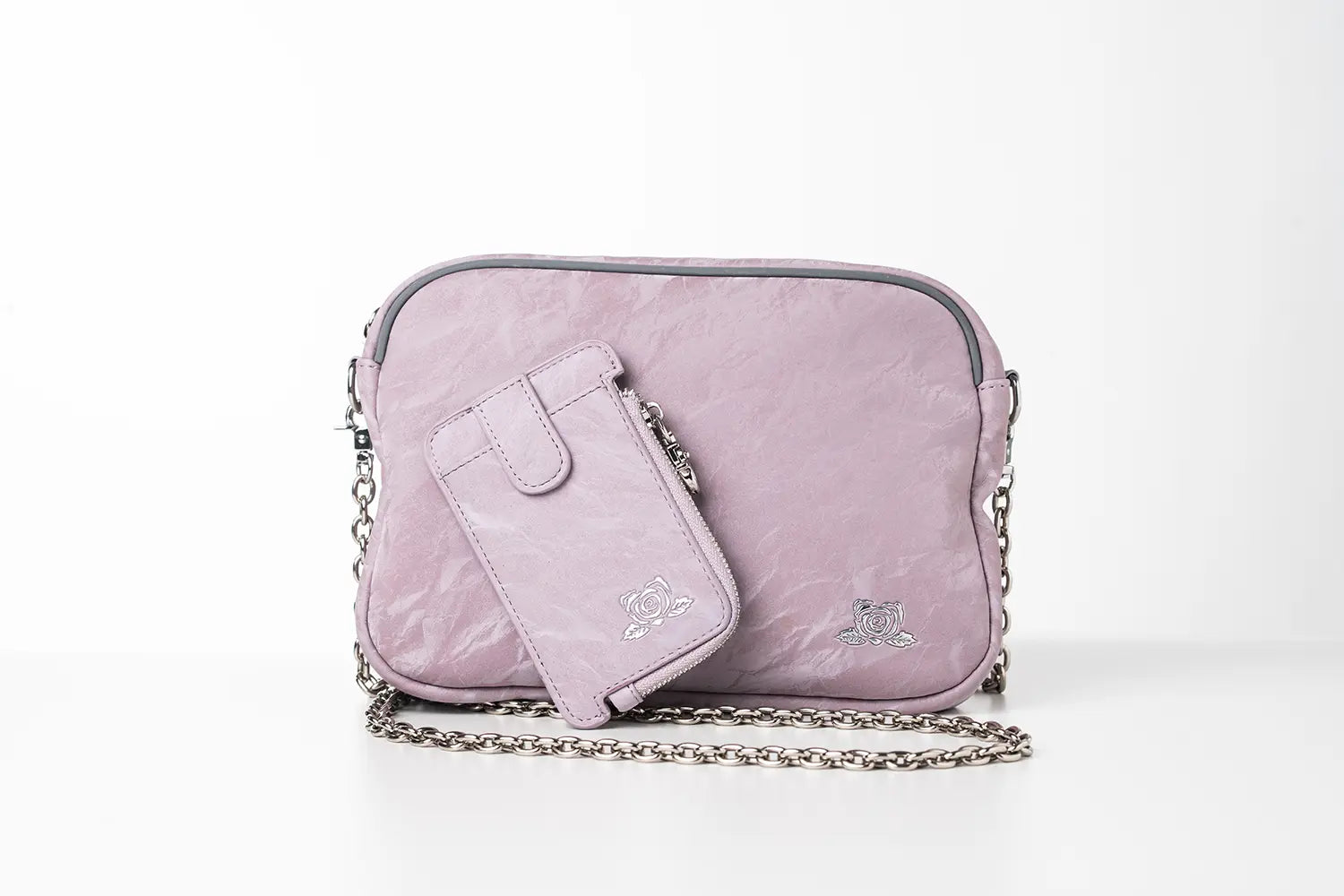 cla rose magnetic bag borsa con aggancio magnetico e portatessere mani libere lilla