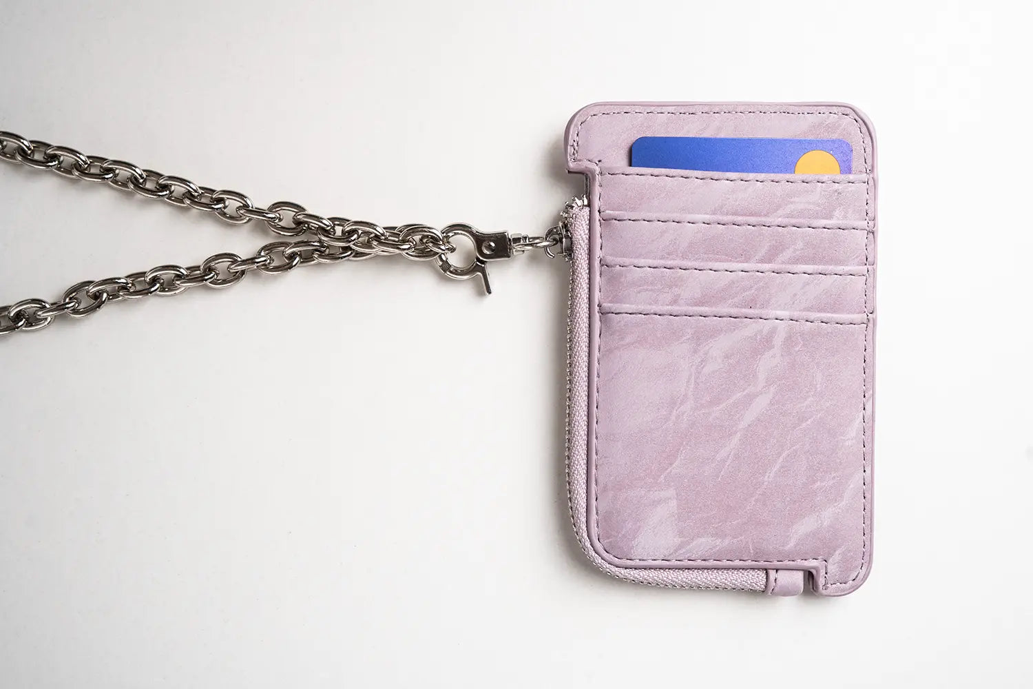 cla rose magnetic bag porta tessere lilla con catena